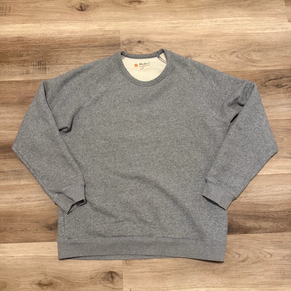 Mollusk California Men's Gray Fleece Lined Crewneck Sweatshirt